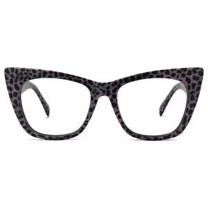 Fuller Cat Eye Purple Leopard TR90 Eyeglasses Frames w/ Clear Lenses